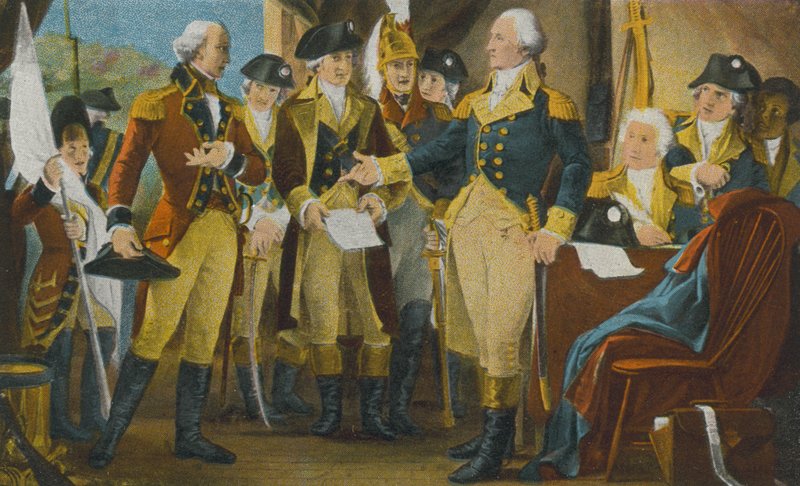 Washington torjuu Cornwallisin ovet Yorktownissa, Virginiassa (värikuva). tekijältä American Photographer