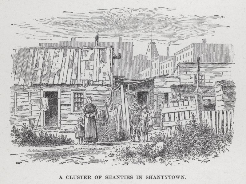 Shantien klusteri Shantytownissa (litho) tekijältä American School