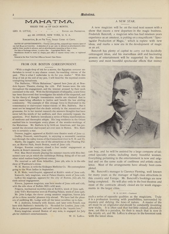 Uusi tähti, Frederick Bancroft tekijältä American School