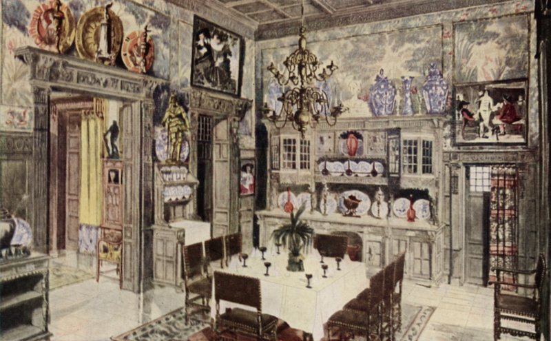 Malli saksalainen ruokasali (väri litho) tekijältä American School