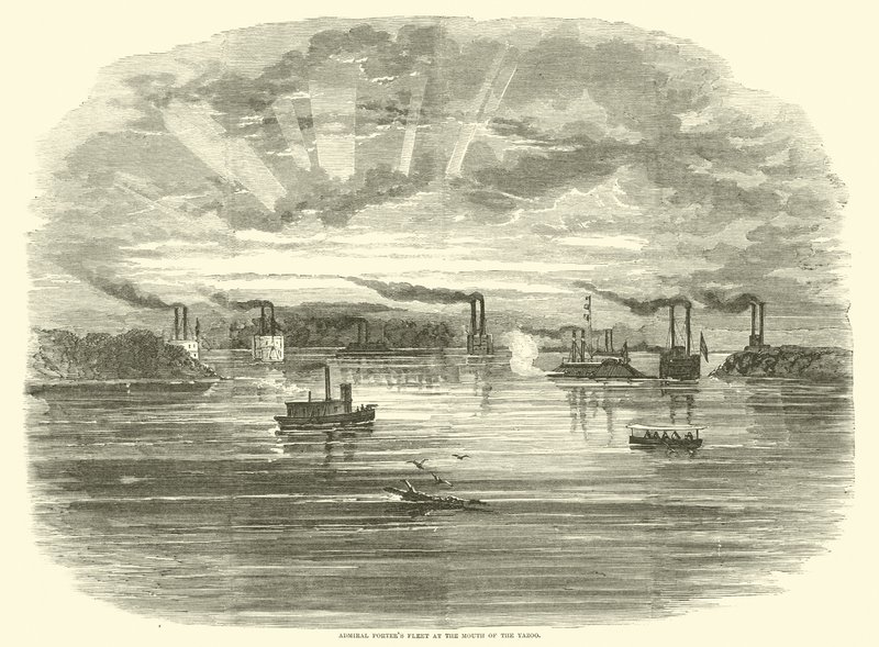 Admiral Porters -laivasto Yazoon suulla joulukuussa 1862 tekijältä American School