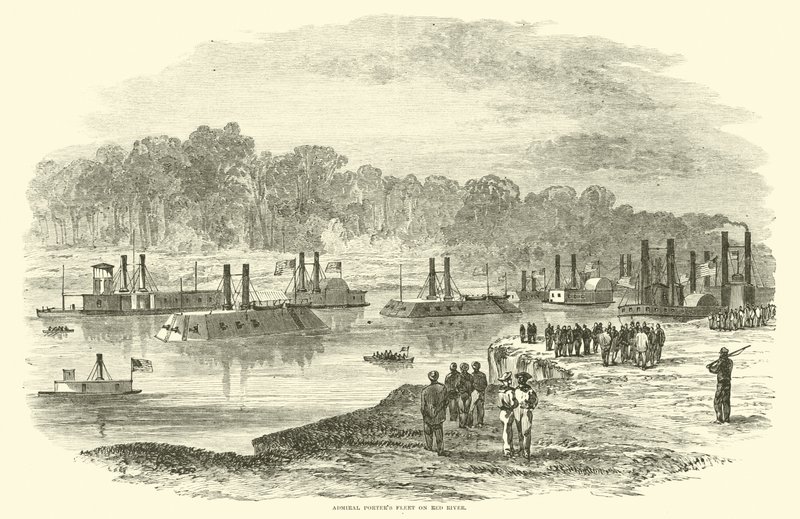 Admiral Porters -laivasto Red Riverillä maaliskuussa 1864 tekijältä American School