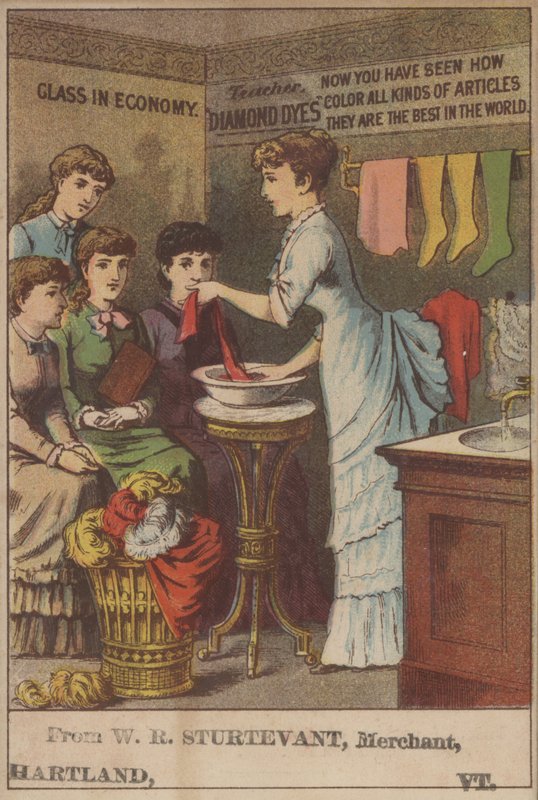 Mainos timanttiväreistä (väri litho) tekijältä American School