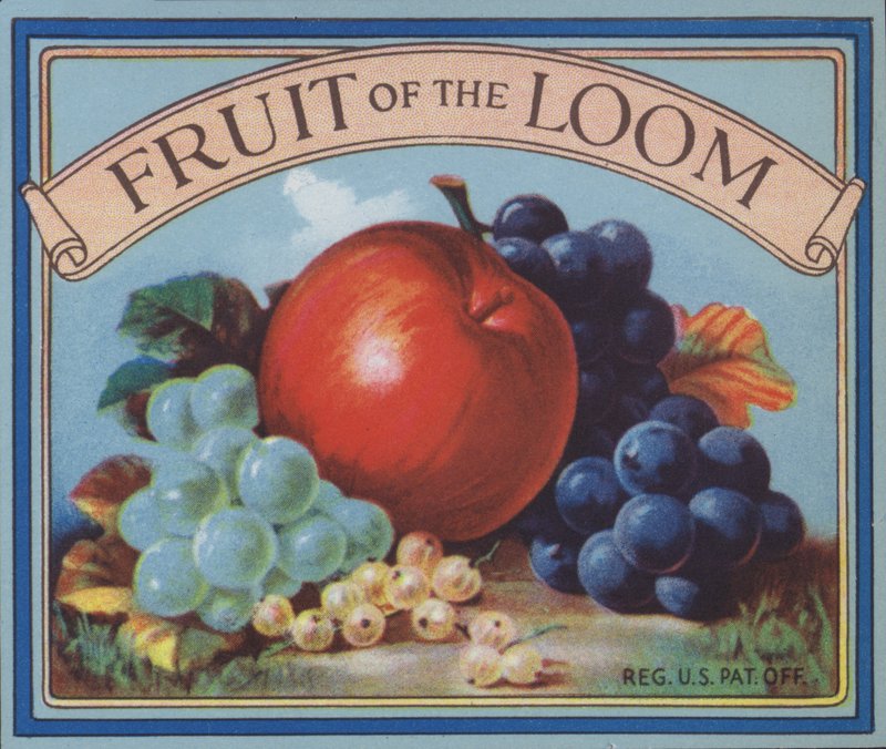 Fruit of the Loom -vaatteiden mainos (väri litho) tekijältä American School