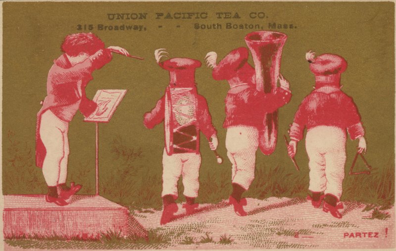 Bändi, joka mainostaa Union Pacific Tea Co:ta Etelä-Bostonissa tekijältä American School