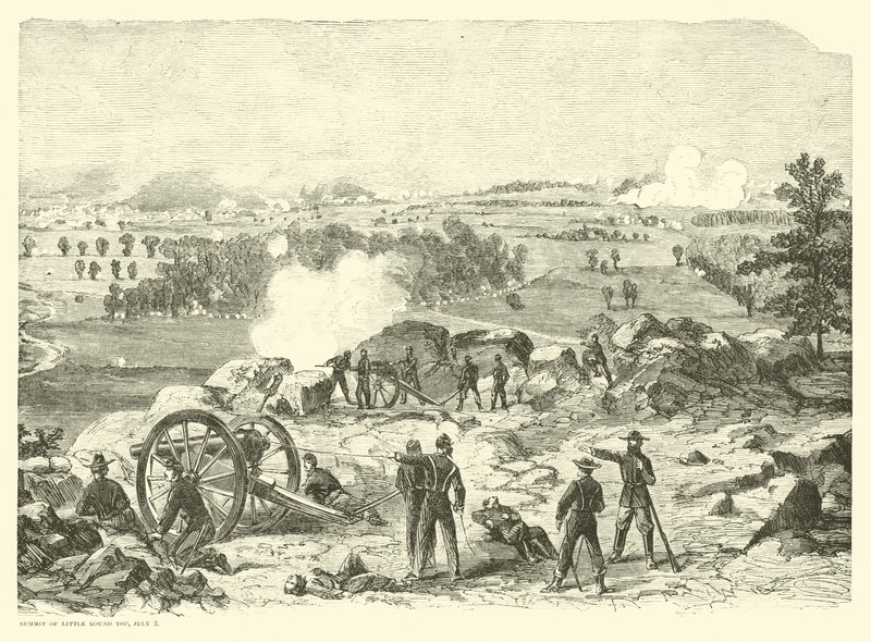 Gettysburgin taistelu, Little Round Topin huippukokous, 2. heinäkuuta, heinäkuuta 1863 tekijältä American School
