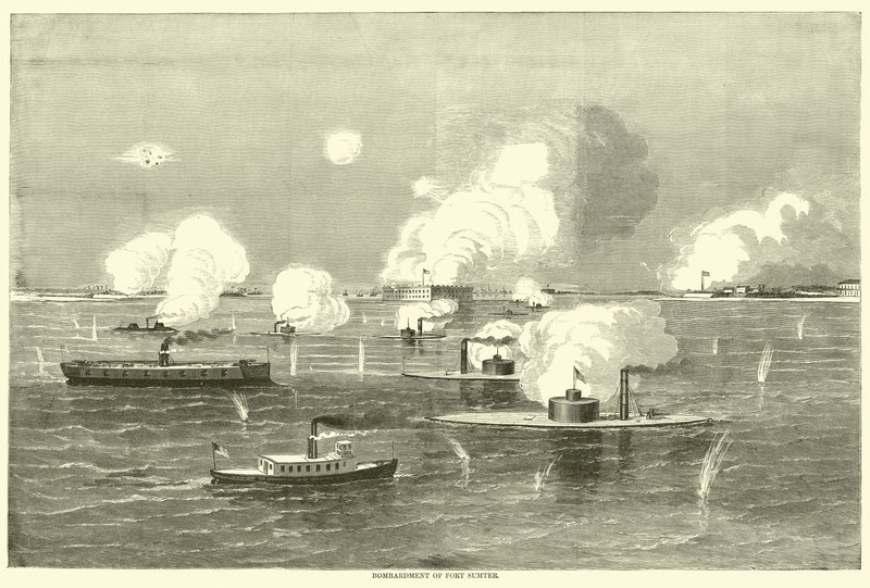 Fort Sumterin pommitus huhtikuussa 1863 tekijältä American School
