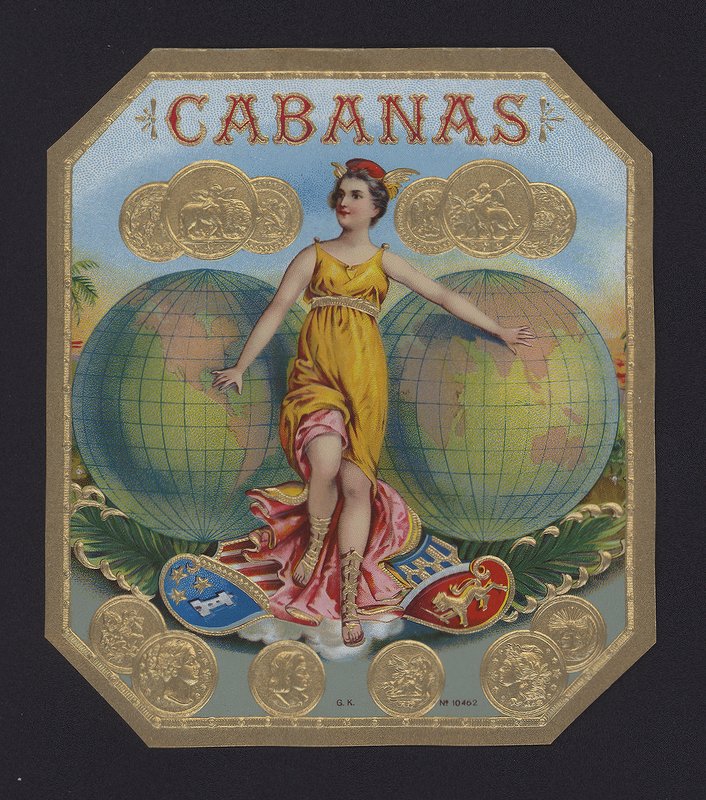 Cabanas, sikari etiketti (chromolitho) tekijältä American School