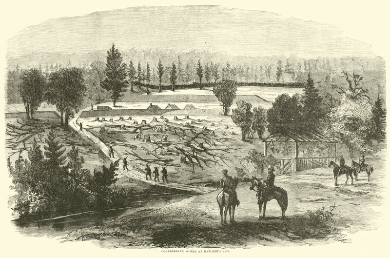 Konfederaatio työskentelee Hatchers Runissa elokuussa 1864 tekijältä American School