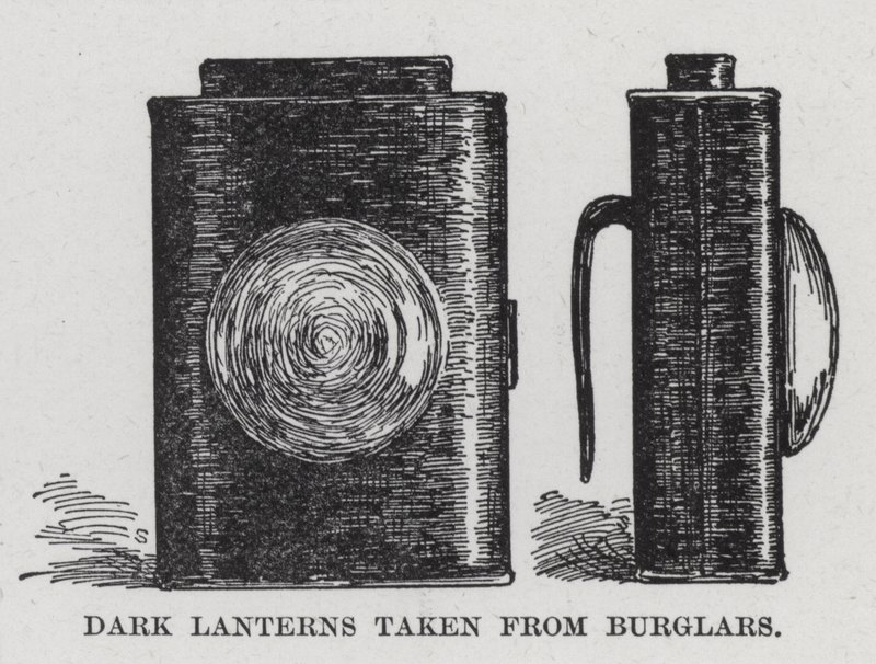 Tummat lyhdyt otettu murtovarkailta (litho) tekijältä American School
