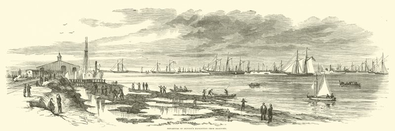 Dupontsin retkikunnan lähtö Beaufortista tammikuussa 1863 tekijältä American School