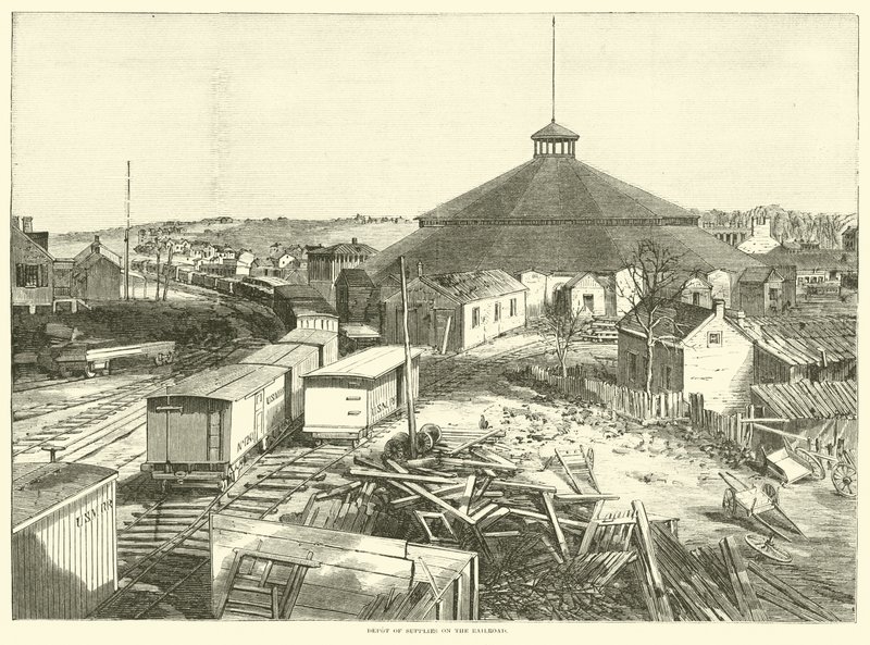 Tavaravarasto rautateillä, lokakuu 1863 tekijältä American School