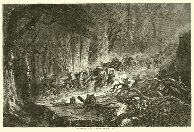 Tykistön vetäminen vuorten yli, elokuu 1863 tekijältä American School