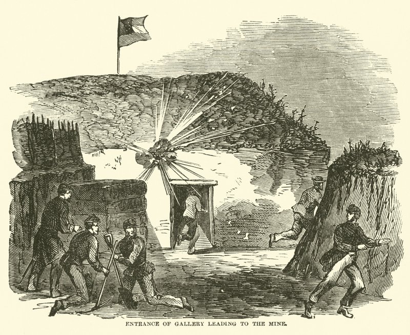 Kaivokselle johtavan gallerian sisäänkäynti, kesäkuu 1863 tekijältä American School