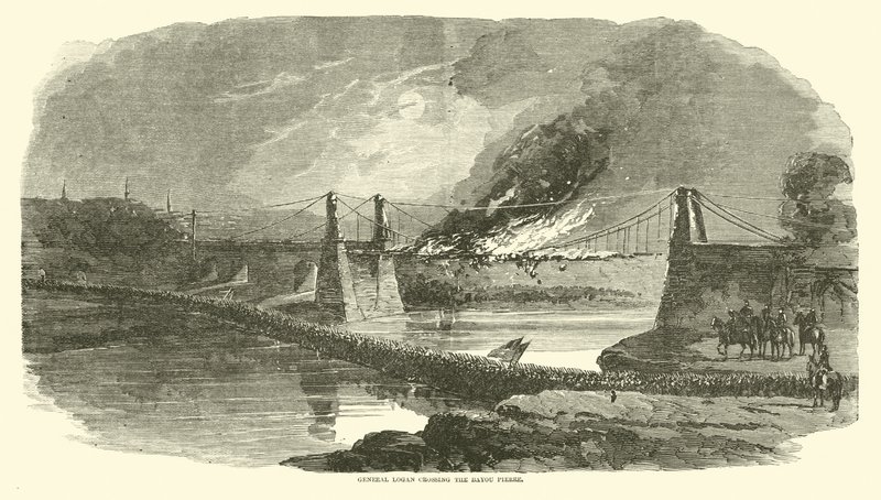 Kenraali Logan ylittämässä Bayou Pierren toukokuussa 1863 tekijältä American School
