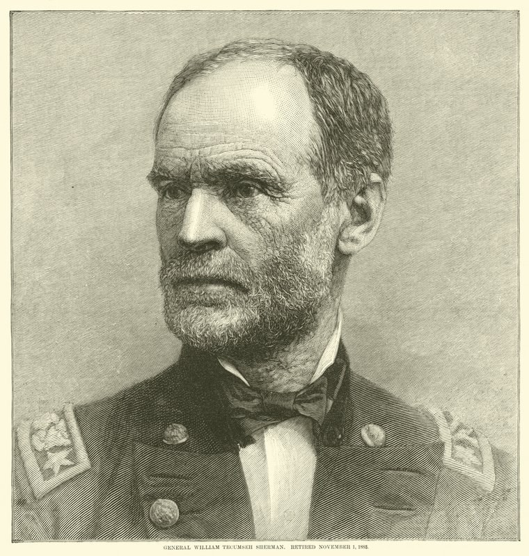Kenraali William Tecumseh Sherman, eläkkeellä 1.11.1883, toukokuuta 1864 tekijältä American School