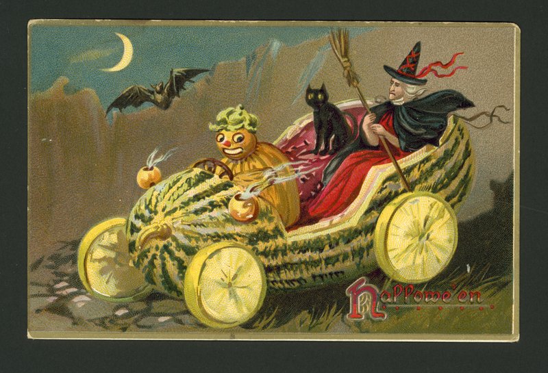 Halloween-tervehdyskortti (chromolitho) tekijältä American School