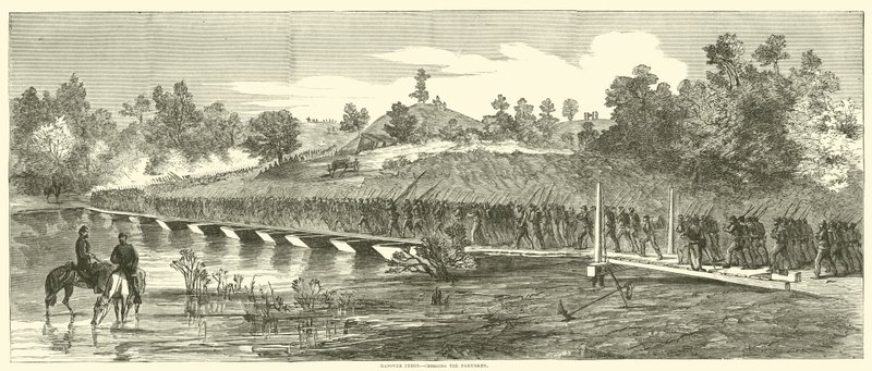 Hannoverin lautta ylittämässä Pamunkeyn kesäkuussa 1864 tekijältä American School