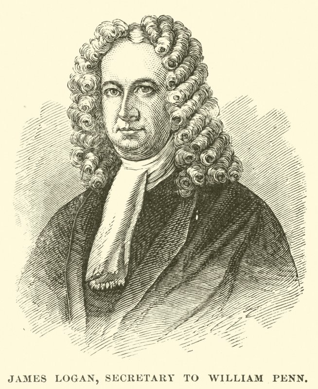 James Logan, William Pennin sihteeri (kaiverrus) tekijältä American School