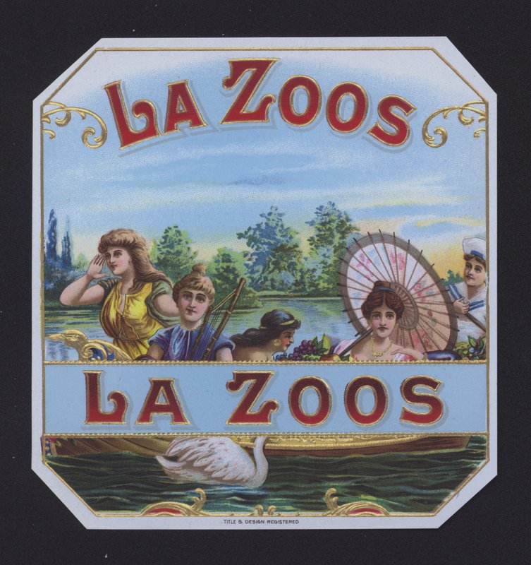 La Zoos, sikarimerkki (chromolitho) tekijältä American School