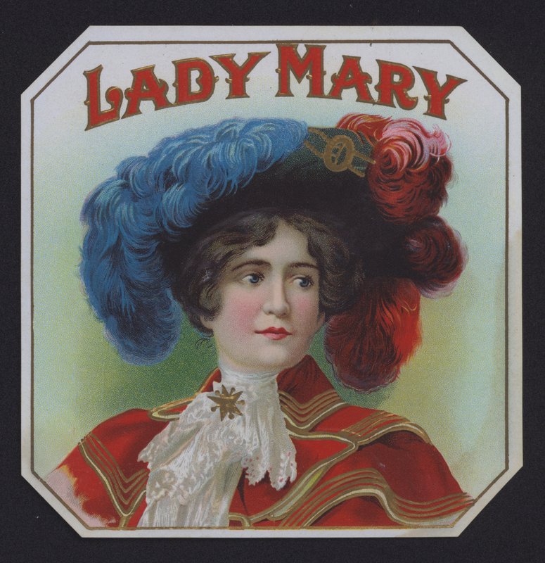 Lady Mary, sikarin etiketti (chromolitho) tekijältä American School