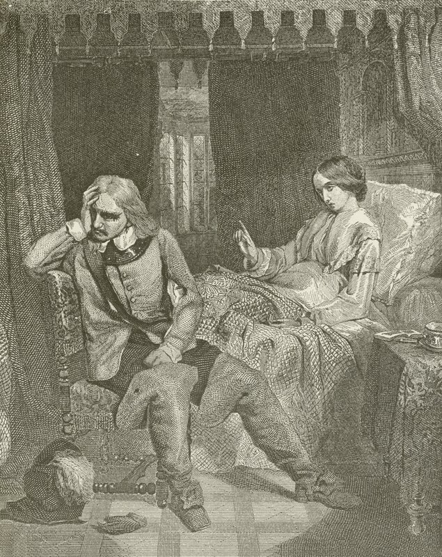 Oliver Cromwell tyttärensä kuolinsängyssä tekijältä American School