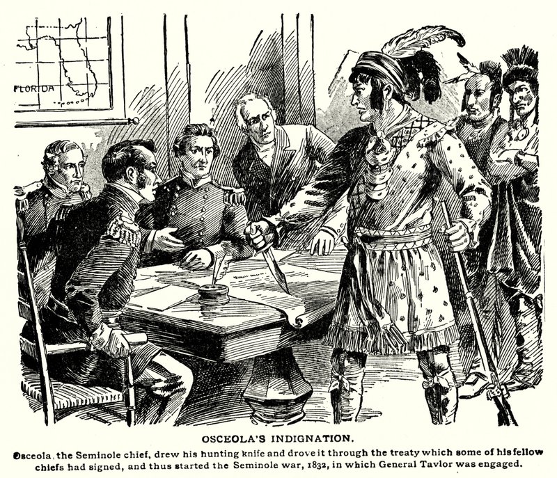 Osceolan närkästys (litografia) tekijältä American School