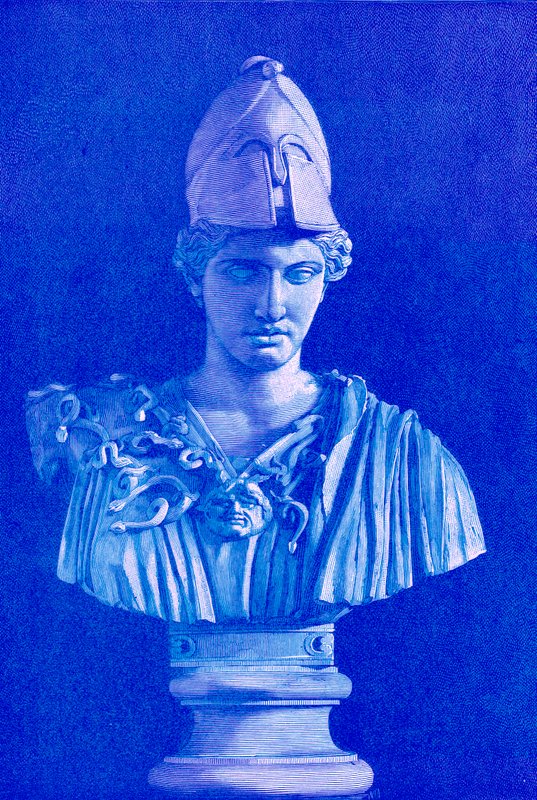 Pallas Athene, Victor Duruyn kuvitus Kreikan historiasta, julkaistu 1890 (digitaalisesti paranneltu kuva) tekijältä American School