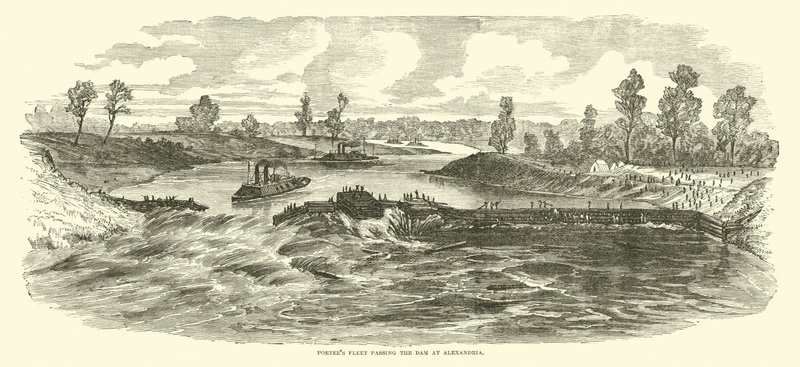 Porterilaivasto ohitti padon Aleksandriassa toukokuussa 1864 tekijältä American School