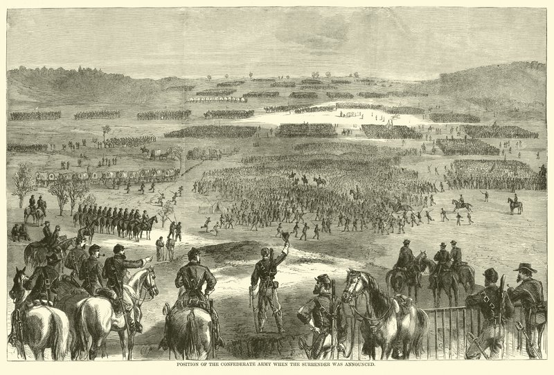 Konfederaation armeijan asema, kun antautuminen ilmoitettiin, huhtikuu 1865 tekijältä American School