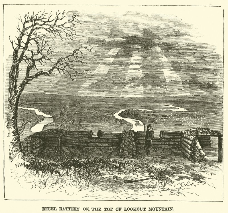 Rebel Battery Lookout Mountainin huipulla, marraskuu 1863 tekijältä American School