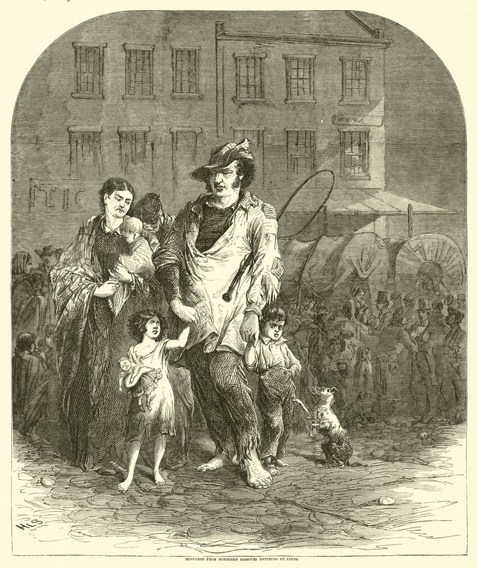 Pakolaiset Pohjois-Missourista saapuvat St Louisiin syyskuussa 1864 tekijältä American School