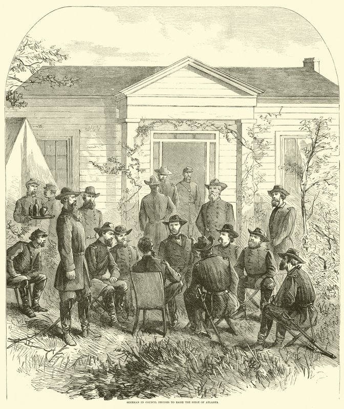 Sherman neuvostossa päättää nostaa Atlantan piirityksen heinäkuussa 1864 tekijältä American School