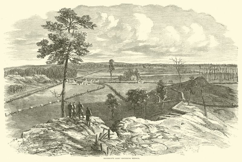 Shermanin armeija saapumassa Resacaan toukokuussa 1864 tekijältä American School