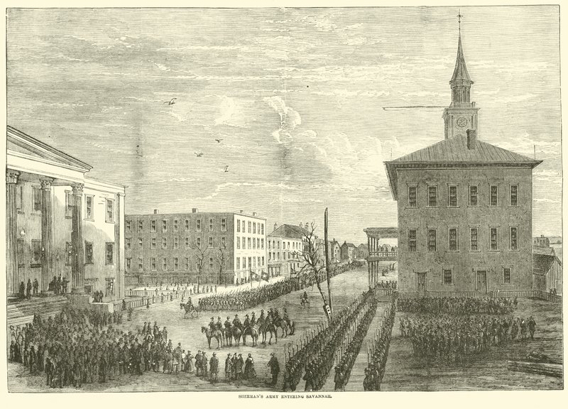 Shermanin armeija saapumassa Savannahiin joulukuussa 1864 tekijältä American School