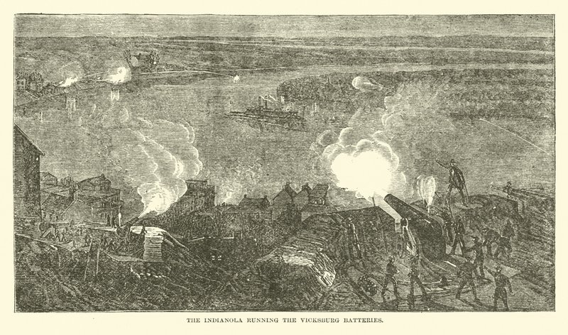 Indianola, joka pyörittää Vicksburgin akkuja, helmikuu 1863 tekijältä American School
