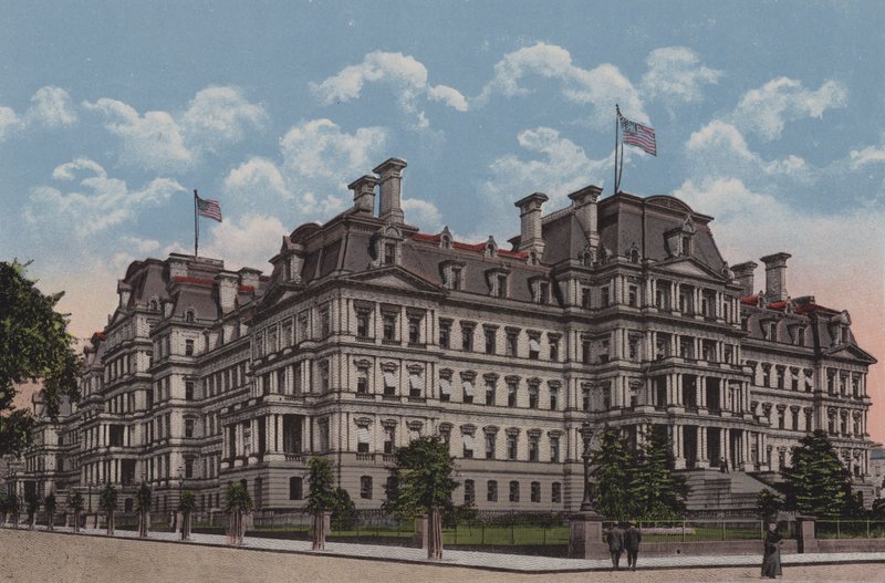 The State, War and Navy Building, Washington DC (värilitografiassa) tekijältä American School
