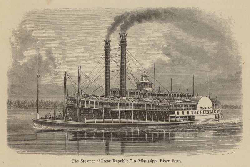Steamer "Great Republic", Mississippi-jokivene (kaiverrus) tekijältä American School