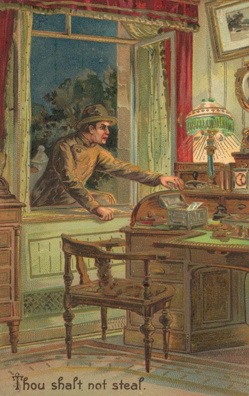 Kymmenen käskyä: (värilitografia) tekijältä American School