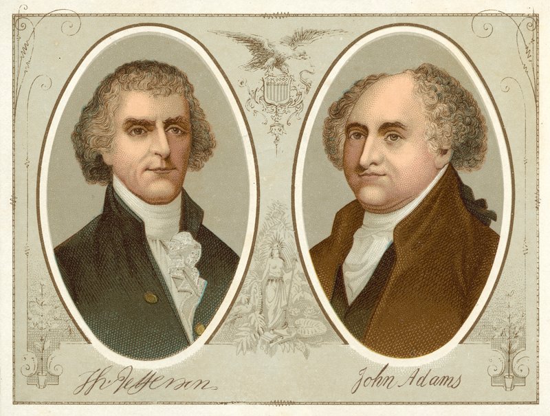 Thomas Jefferson, John Adams (chromolitho) tekijältä American School
