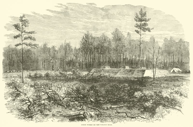 Unioni työskentelee Weldon Roadilla, elokuussa 1864 tekijältä American School