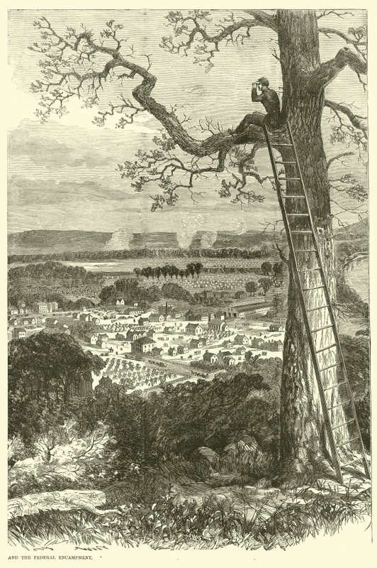 Näkymä Chattanoogaan ja liittovaltion leiriin, marraskuu 1863 tekijältä American School