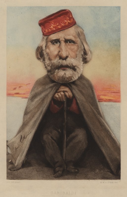 Giuseppe Garibaldi, italialainen sotilas, poliitikko ja nationalisti tekijältä Andre Gill