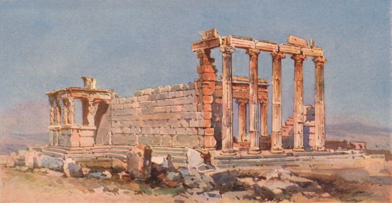 Erechtheion, Ateena (väri litho) tekijältä Angelos Giallinos