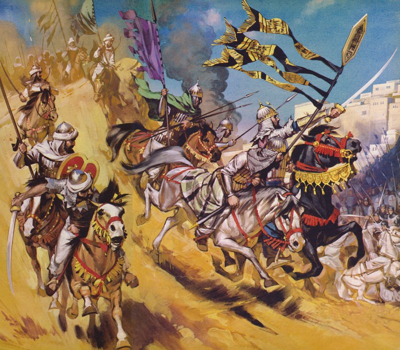 Saladin ja hänen saraseeninsa (värilitografia) tekijältä Angus McBride