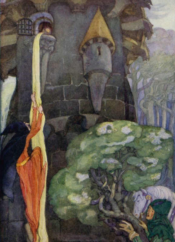 Rapunzel (väri litho) tekijältä Anne (after) Anderson