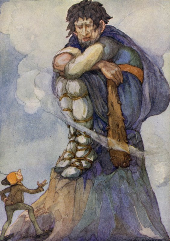 The Valiant Little Tailor (litografia de colors) finlandès tekijältä Anne (after) Anderson