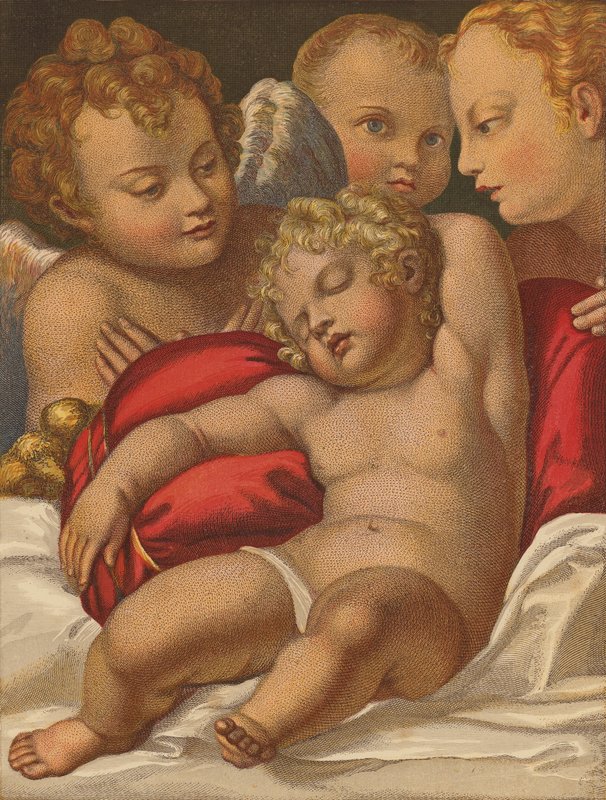 Vapahtaja-lapsi. (värilitro) tekijältä Annibale (after) Carracci