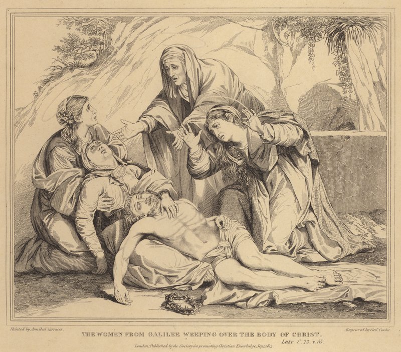 Naiset Galileasta itkemässä Kristuksen ruumista, Luukas tekijältä Annibale Carracci