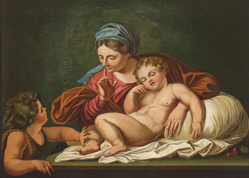 Neitsyt, Vauvan Vapahtaja ja Pyhä Johannes tekijältä Annibale after Carracci